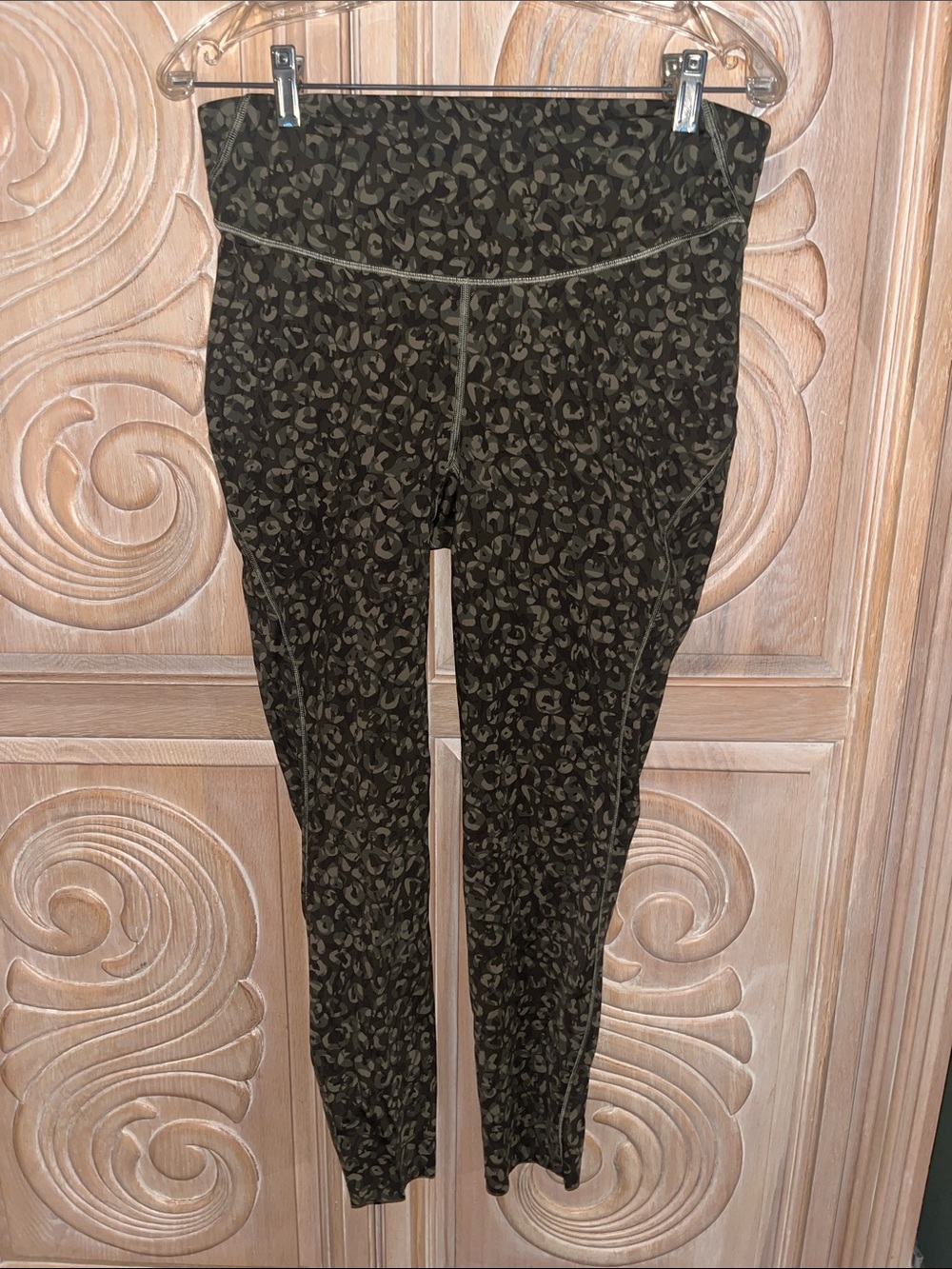 Lululemon High-Waist Leopard Print Active Leggings - Olive